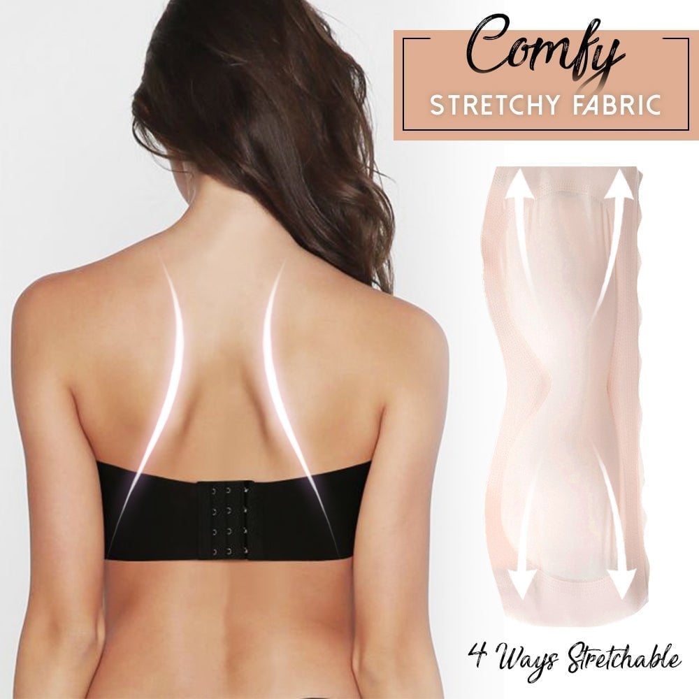 Avelena | Plus-Size Sexy, trägerlos, unsichtbarer Push-Up-BH