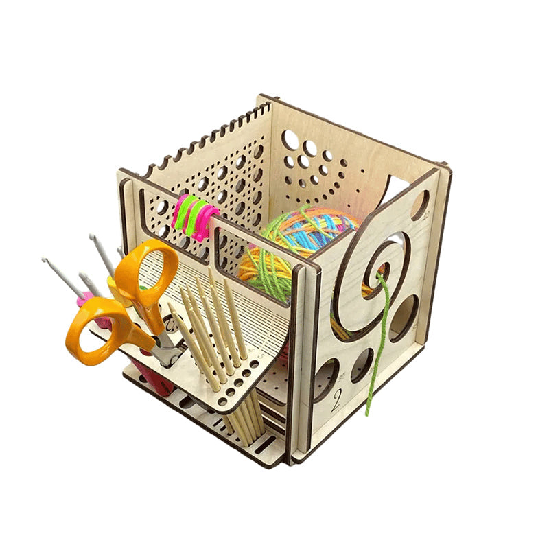 Avelena | All-in-One Holz Garnschale - Multifunktionales Strickwerkzeug