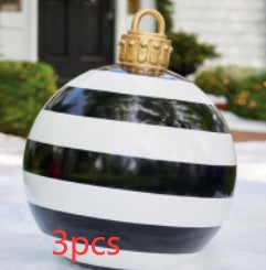 Avelena | Aufblasbare Weihnachtskugel Außendekoration 60cm – Wetterbeständige PVC Weihnachtsdekoration