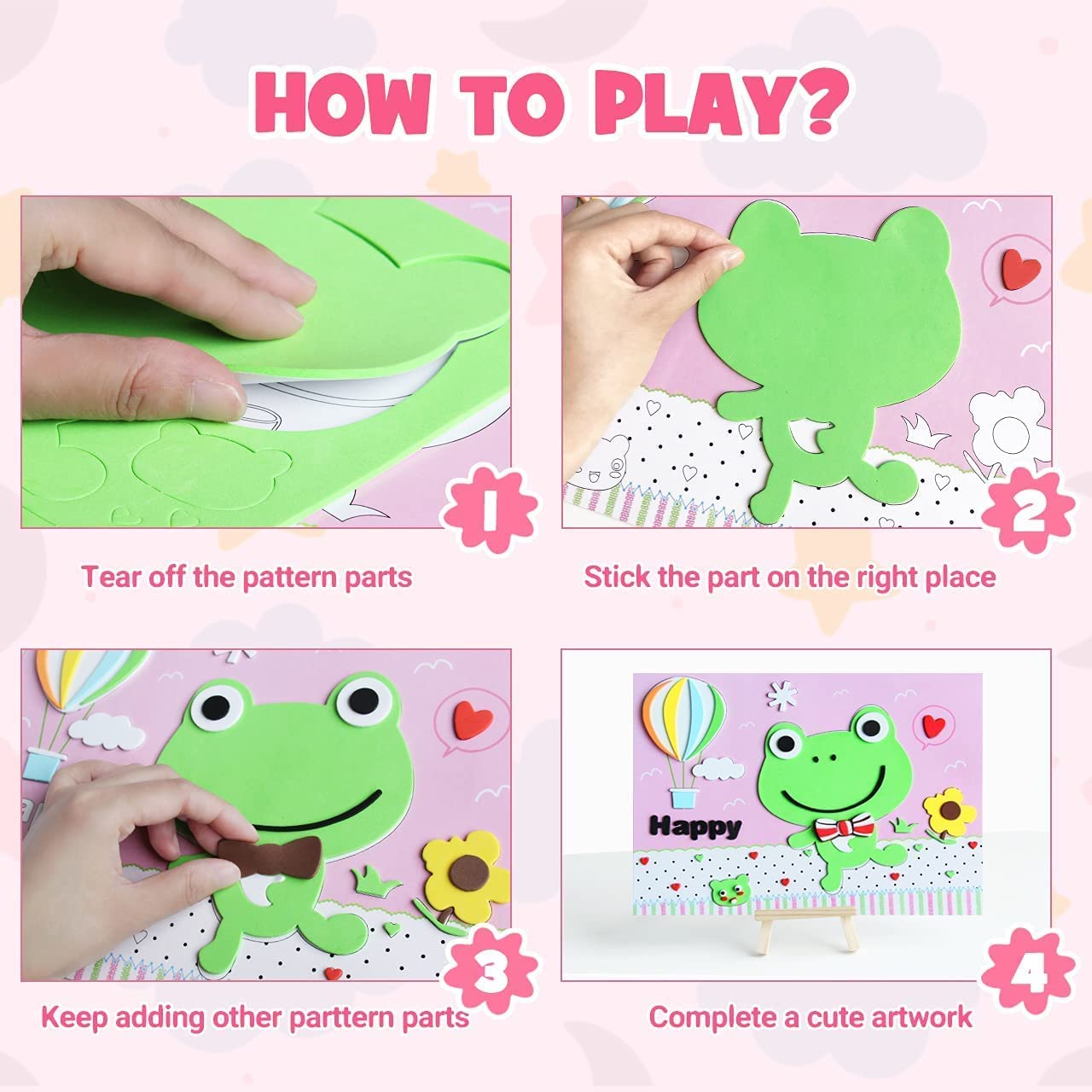 Avelena | 3D Schaum Aufkleber Puzzle Spiel DIY Tier Kinderbildung Spielzeug