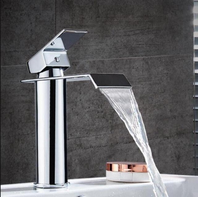 Avelena | Waschtischarmatur Wasserfallarmatur Messing Waschtischarmatur Mischbatterie