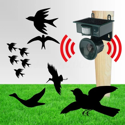 Avelena | Vogelabwehr und Vogelscheuche mit Bewegungsmelder für den Außenbereich