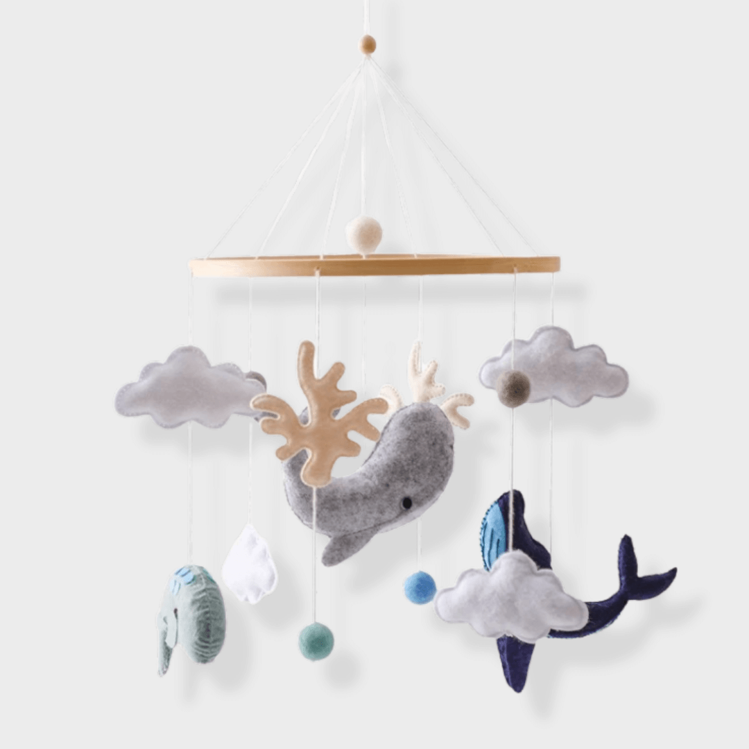 Avelena | SkyWhirl – Beruhigendes Holzspielzeug-Mobile ohne Batterie | für Baby
