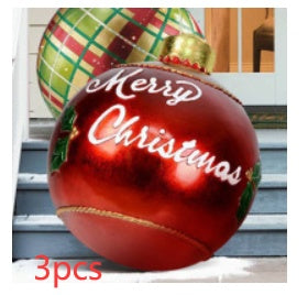 Avelena | Aufblasbare Weihnachtskugel Außendekoration 60cm – Wetterbeständige PVC Weihnachtsdekoration
