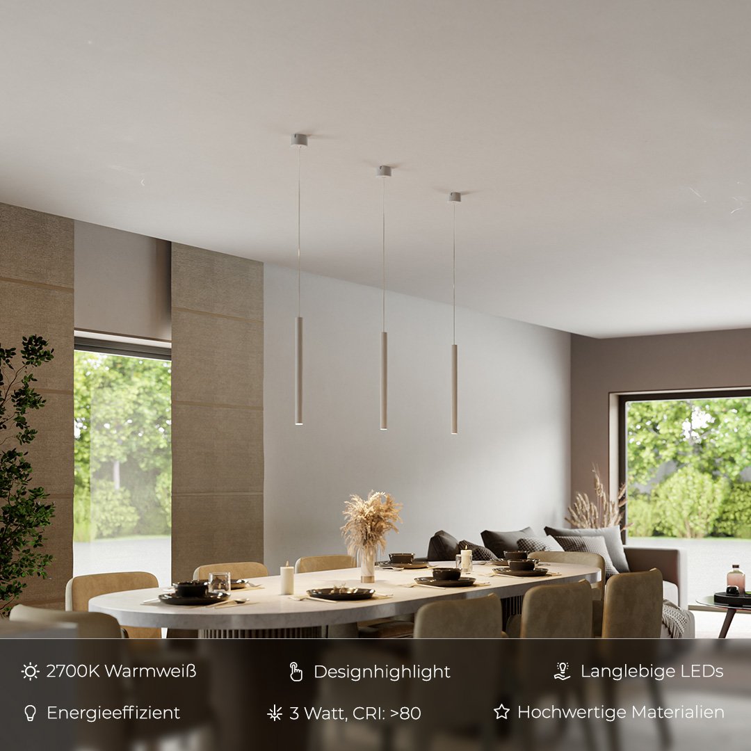 Avelena | RayAura Minimalistische LED Pendelleuchte | Modernes Design | Elegante Deckenlampe für Wohnzimmer & Büro