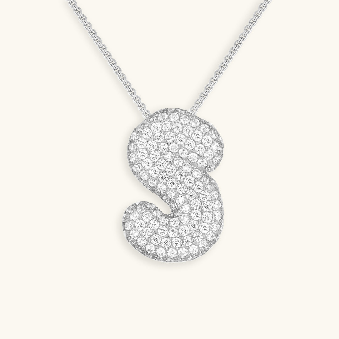 Avelena | Bubble Initial-Diamant-Halskette