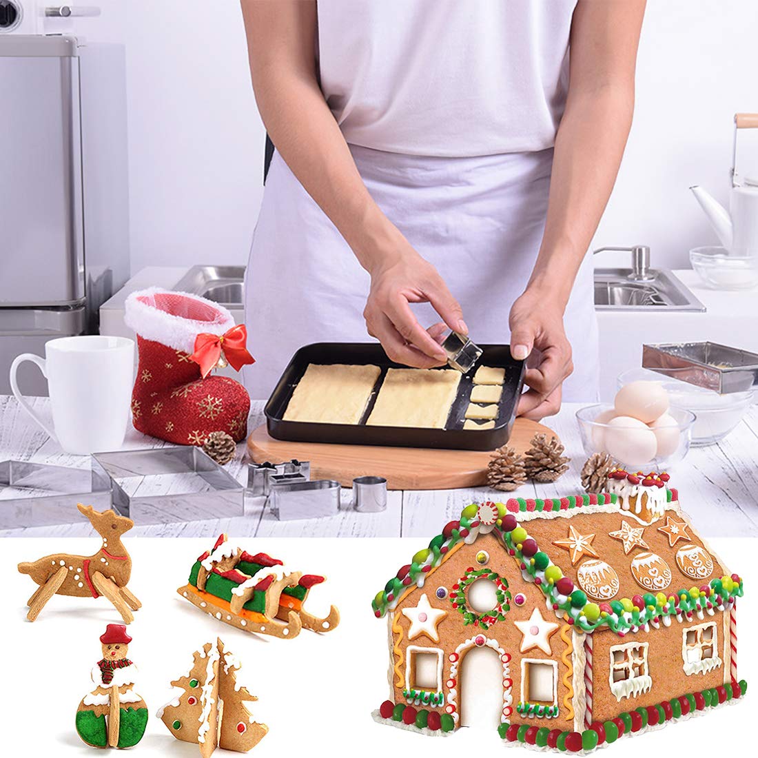 Avelena | Weihnachten Edelstahl 3D Ausstechform (18 Stück)