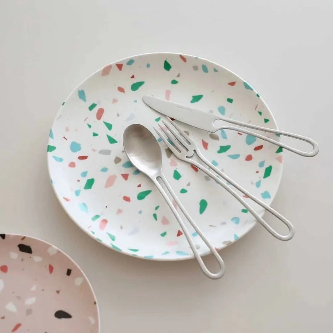 Avelena | Outline Edelstahl Besteck Set – Modernes Design mit Hohlgriffen – 3-teilig für Dinner & Dessert