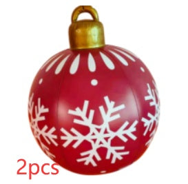 Avelena | Aufblasbare Weihnachtskugel Außendekoration 60cm – Wetterbeständige PVC Weihnachtsdekoration