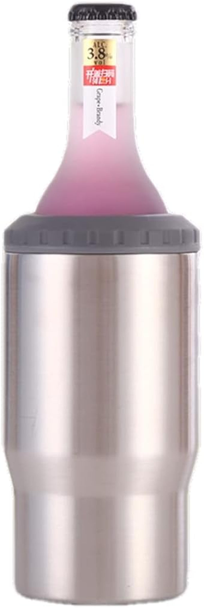 Avelena | 4 in 1 Edelstahl Dose-/Flaschenisolator, 14Oz Zwei-Wege-Deckel SUS Isolierte Dose Kühler, Bierflaschenhalter (Schwarz)