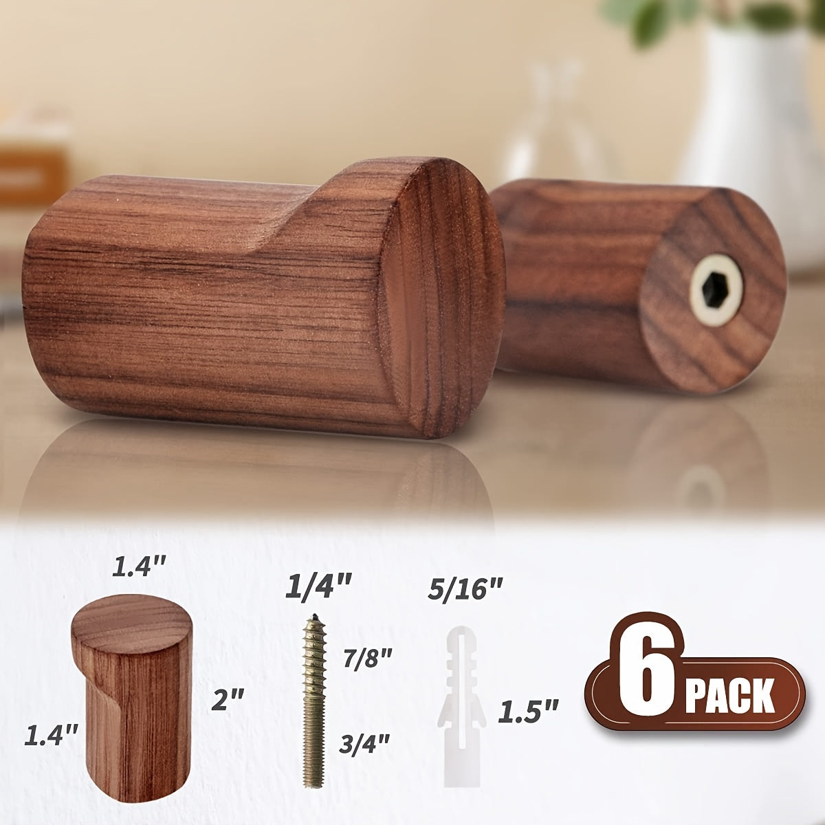 Avelena | Walnuss Holz Wandhaken