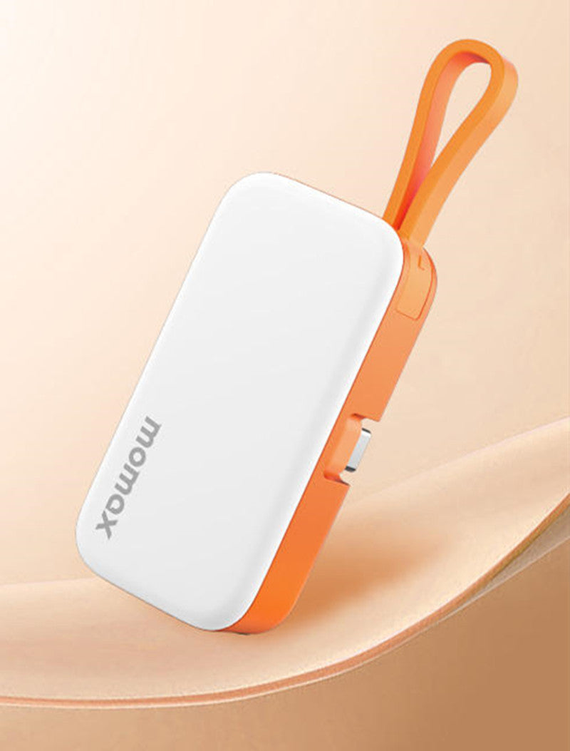 Avelena | 5000mAh Mini-Kapsel Tragbare Powerbank mit eingebautem Schnelllade-Kabel