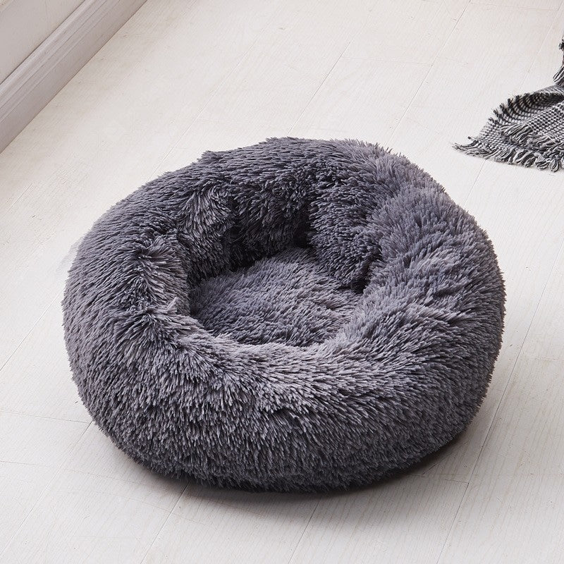 Avelena | Runder Plüsch Beruhigender Donut Hundebett für kleine bis große Hunde