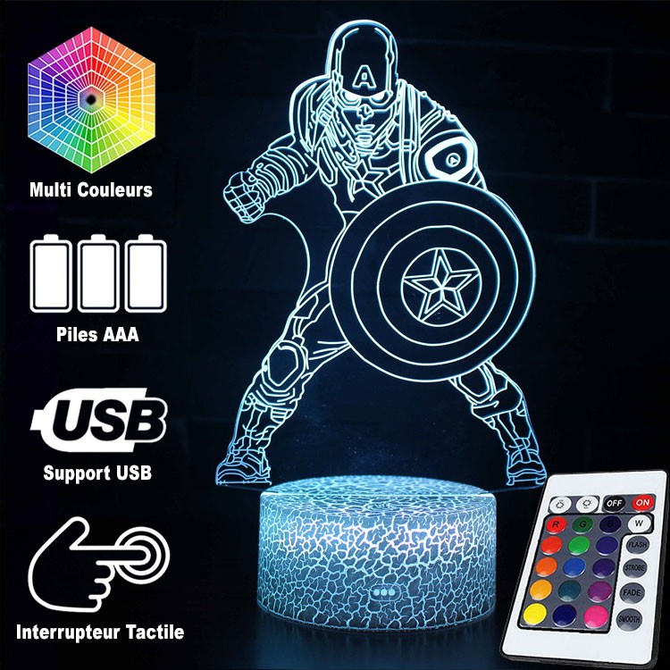 Avelena | 3D Lampe Marvel Captain America Kampf