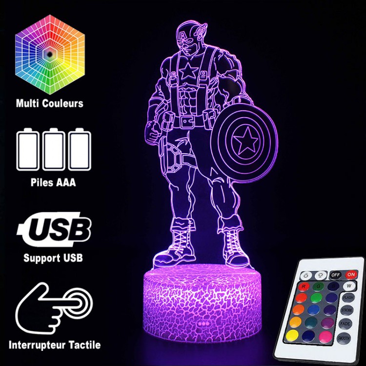 Avelena | 3D Lampe Marvel Captain America