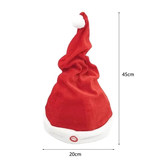 Avelena | Weihnachten Santa Hut | Singend & Tanzend | Elektrisch | Plüsch Rot | Lustige Geschenkidee & Party-Accessoire