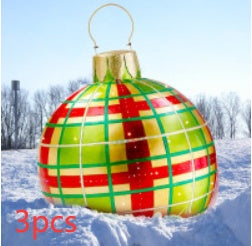 Avelena | Aufblasbare Weihnachtskugel Außendekoration 60cm – Wetterbeständige PVC Weihnachtsdekoration