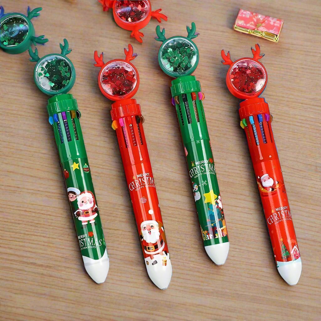 Avelena | Weihnachts-Kugelschreiber-Set aus 10 – Perfekte Geschenke für Kinder in dieser fröhlichen Saison & Neujahr