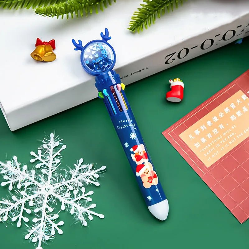 Avelena | Weihnachts-Kugelschreiber-Set aus 10 – Perfekte Geschenke für Kinder in dieser fröhlichen Saison & Neujahr