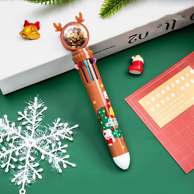 Avelena | Weihnachts-Kugelschreiber-Set aus 10 – Perfekte Geschenke für Kinder in dieser fröhlichen Saison & Neujahr