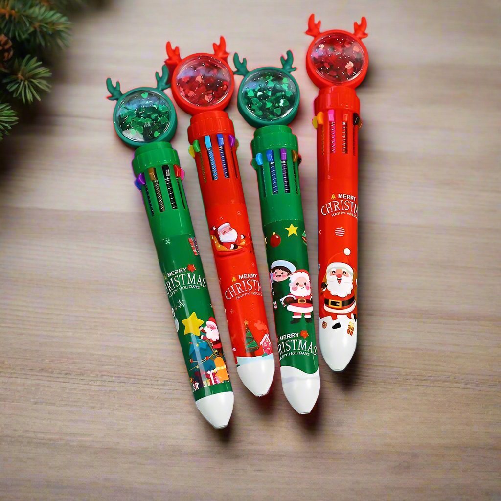 Avelena | Weihnachts-Kugelschreiber-Set aus 10 – Perfekte Geschenke für Kinder in dieser fröhlichen Saison & Neujahr