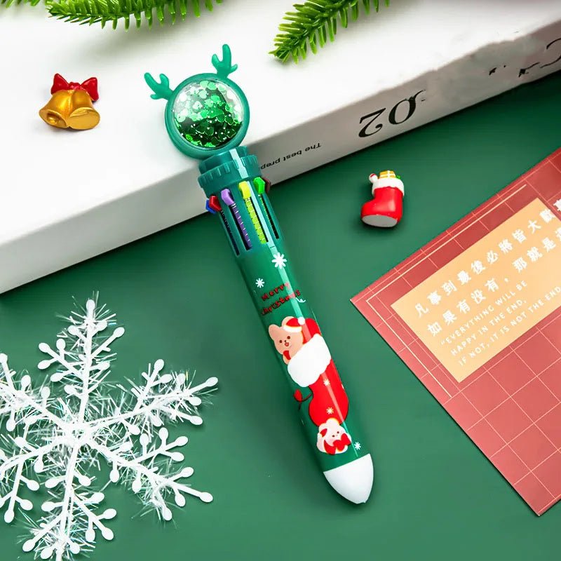 Avelena | Weihnachts-Kugelschreiber-Set aus 10 – Perfekte Geschenke für Kinder in dieser fröhlichen Saison & Neujahr
