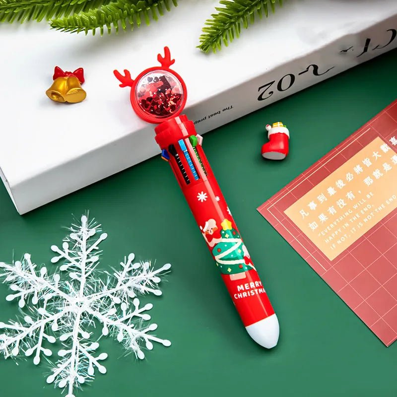Avelena | Weihnachts-Kugelschreiber-Set aus 10 – Perfekte Geschenke für Kinder in dieser fröhlichen Saison & Neujahr
