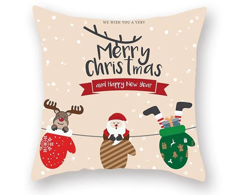 Avelena | Weihnachtskissenbezug – Festliches Santa- und Elchdesign für Weihnachtsdekoration & Perfektes Neujahrsgeschenk