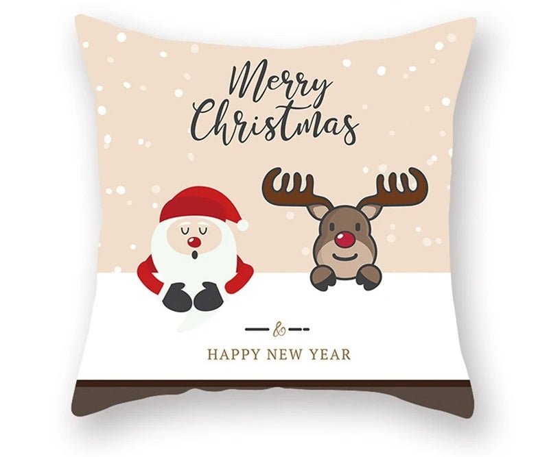 Avelena | Weihnachtskissenbezug – Festliches Santa- und Elchdesign für Weihnachtsdekoration & Perfektes Neujahrsgeschenk
