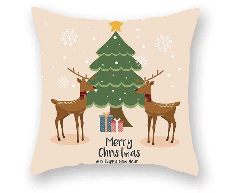 Avelena | Weihnachtskissenbezug – Festliches Santa- und Elchdesign für Weihnachtsdekoration & Perfektes Neujahrsgeschenk