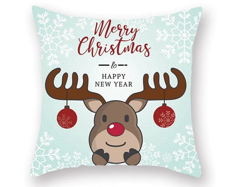 Avelena | Weihnachtskissenbezug – Festliches Santa- und Elchdesign für Weihnachtsdekoration & Perfektes Neujahrsgeschenk