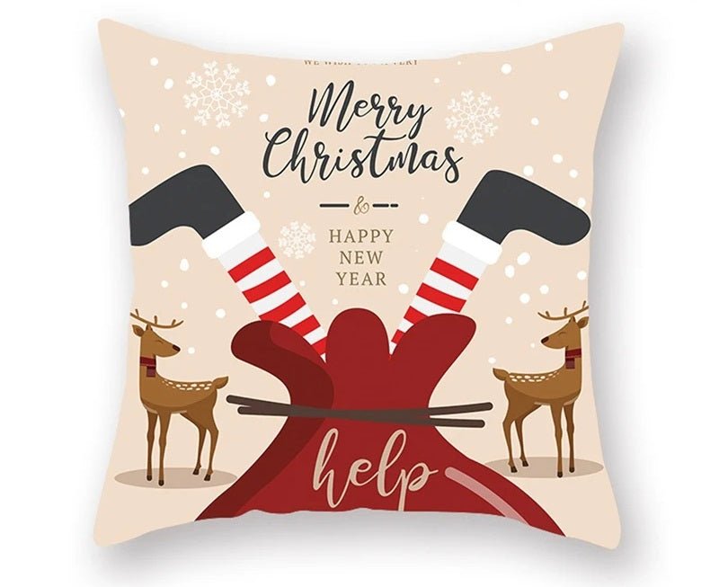 Avelena | Weihnachtskissenbezug – Festliches Santa- und Elchdesign für Weihnachtsdekoration & Perfektes Neujahrsgeschenk