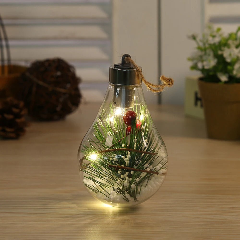 Avelena | Weihnachts-LED-Glühbirnen-Ornamente – Transparente Kugelbaumdekoration für festlichen Charme & perfekte Weihnachtsgeschenke