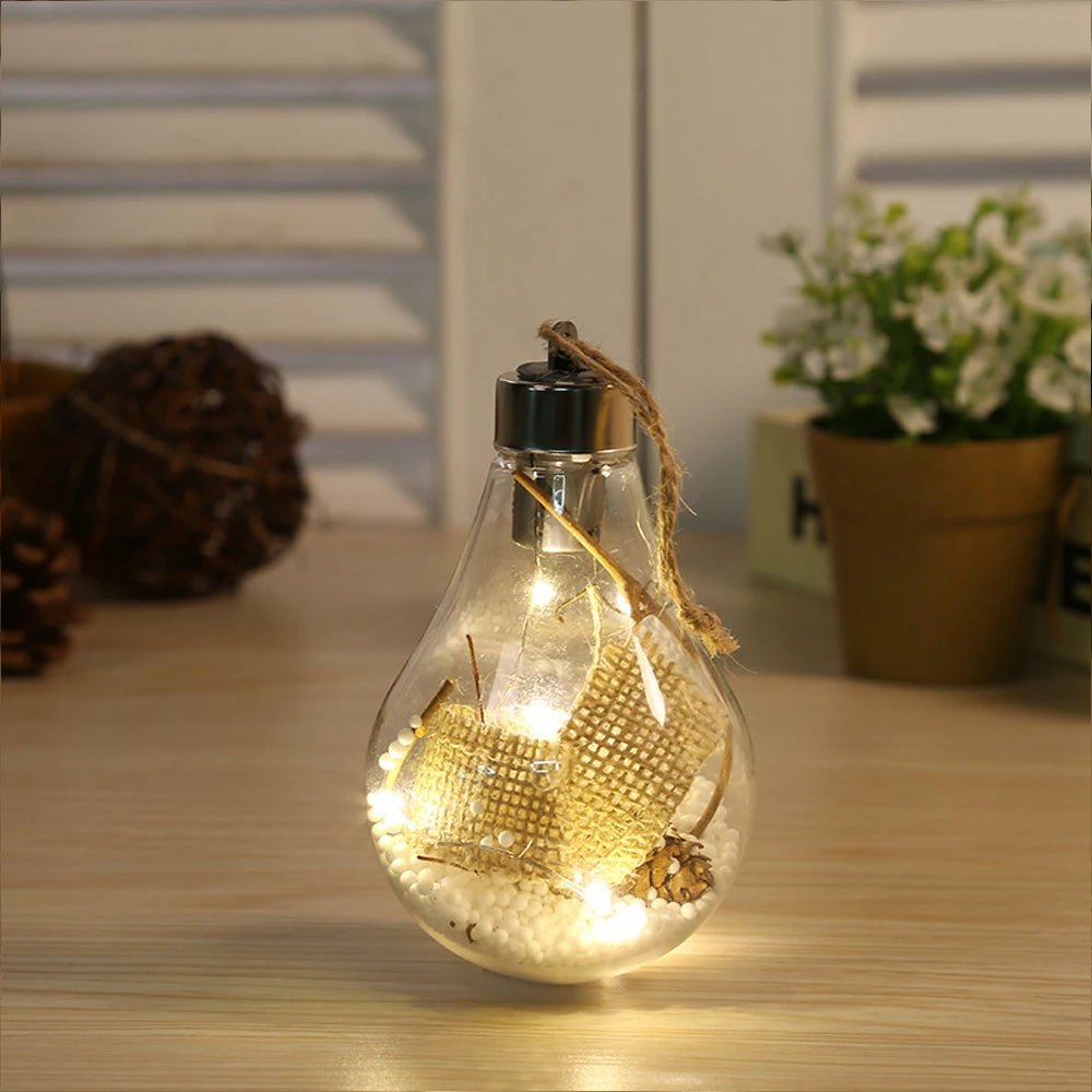 Avelena | Weihnachts-LED-Glühbirnen-Ornamente – Transparente Kugelbaumdekoration für festlichen Charme & perfekte Weihnachtsgeschenke