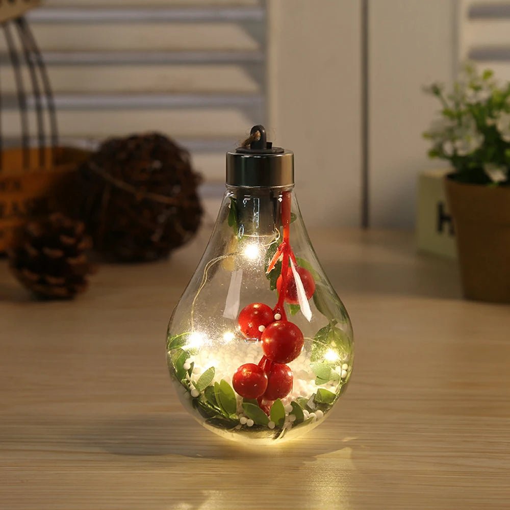 Avelena | Weihnachts-LED-Glühbirnen-Ornamente – Transparente Kugelbaumdekoration für festlichen Charme & perfekte Weihnachtsgeschenke