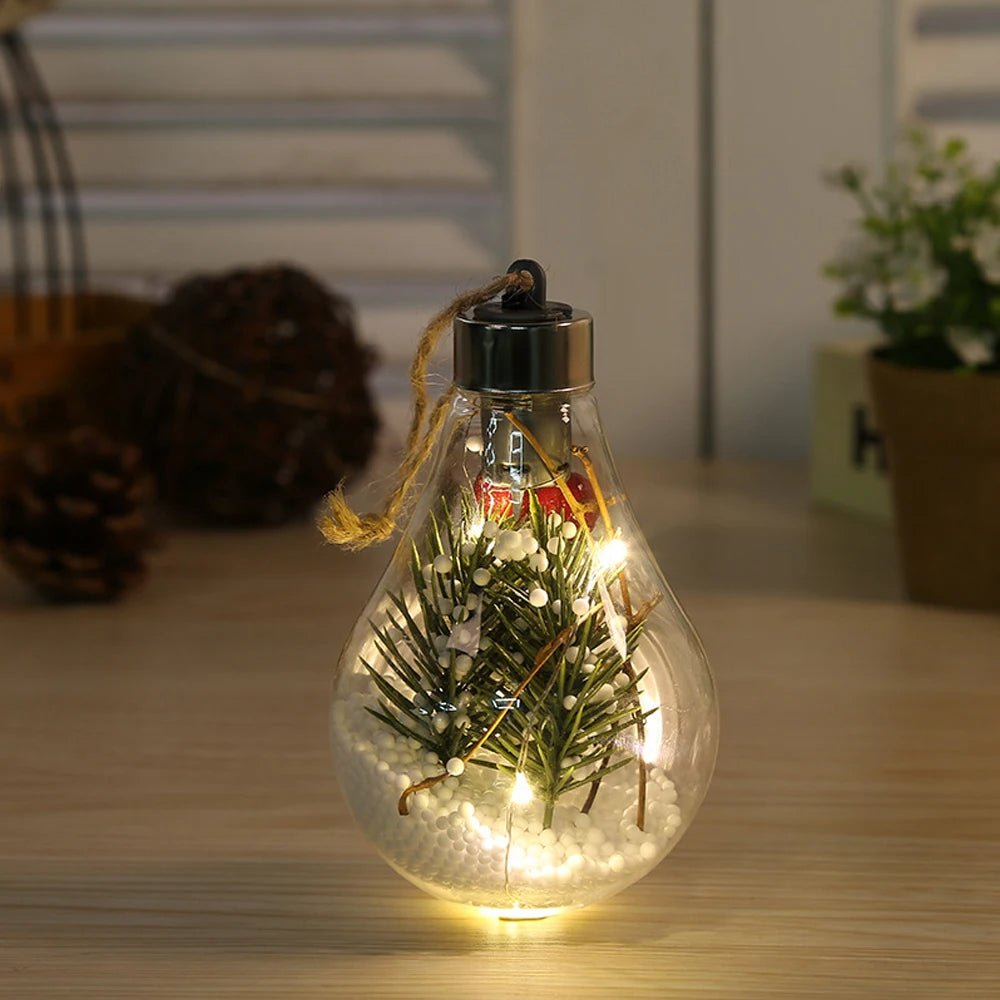 Avelena | Weihnachts-LED-Glühbirnen-Ornamente – Transparente Kugelbaumdekoration für festlichen Charme & perfekte Weihnachtsgeschenke