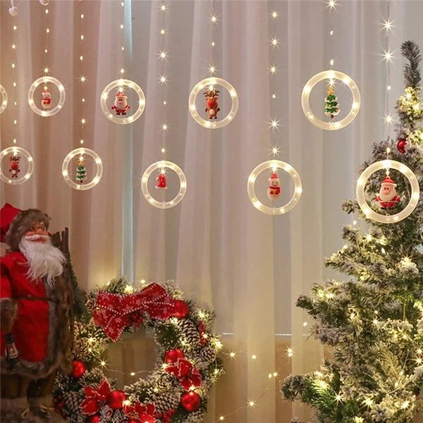 Avelena | Weihnachtslichter LED Urlaubslichter - LED Lichter Feen Vorhang Lichterkette
