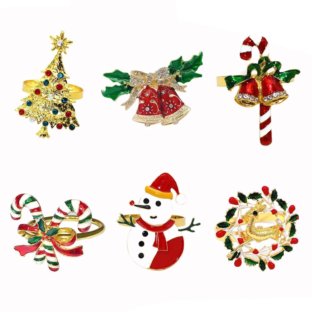 Avelena | Weihnachtsserviettenringe – Funkelnde Reh- und Baumkranzhalter für festliche Hochzeiten & Feiertags-Tischdekoration