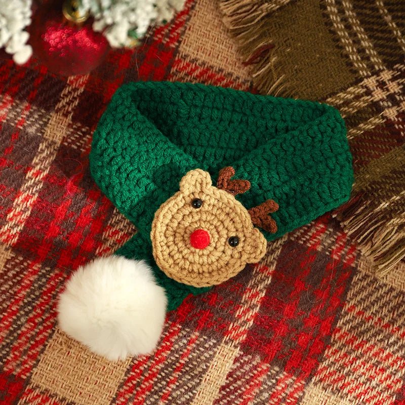 Avelena | Weihnachts-Haustier-Schal & Hut – Niedlicher roter Schal für Kätzchen & Welpen, Perfektes Weihnachtsgeschenk & Festliches Accessoire