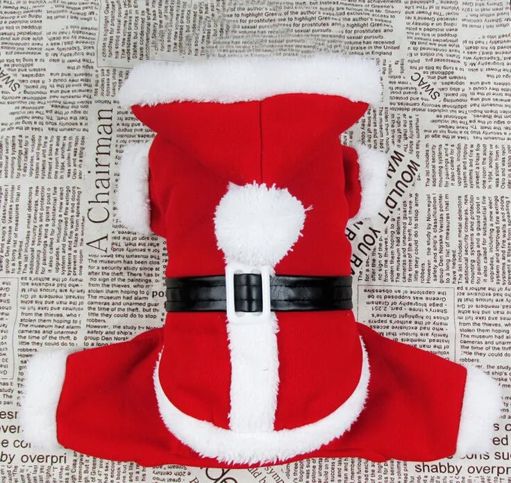 Avelena | Weihnachtsmann-Anzug für Hunde – Gemütliches Weihnachtsoutfit mit Kapuze für festliche vierbeinige Freunde