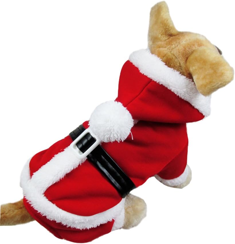 Avelena | Weihnachtsmann-Anzug für Hunde – Gemütliches Weihnachtsoutfit mit Kapuze für festliche vierbeinige Freunde
