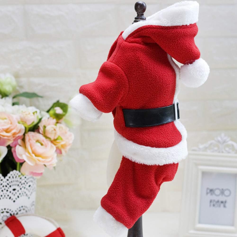 Avelena | Weihnachtsmann-Anzug für Hunde – Gemütliches Weihnachtsoutfit mit Kapuze für festliche vierbeinige Freunde