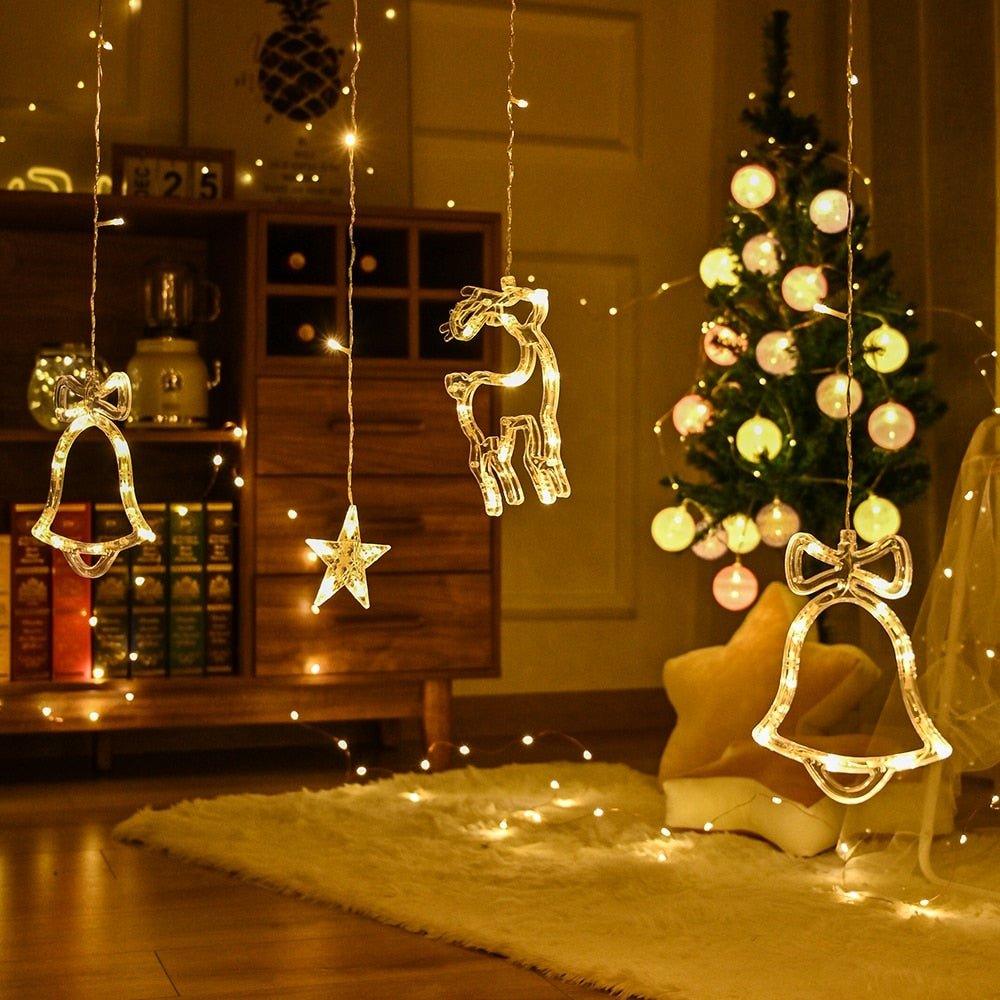 Avelena | Weihnachtslichterkette - LED Sternenvorhang Feenlichter Weihnachtsdekoration