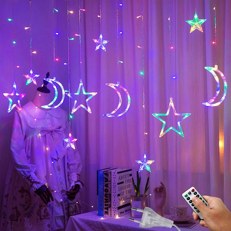 Avelena | Weihnachtslichterkette - LED Sternenvorhang Feenlichter Weihnachtsdekoration