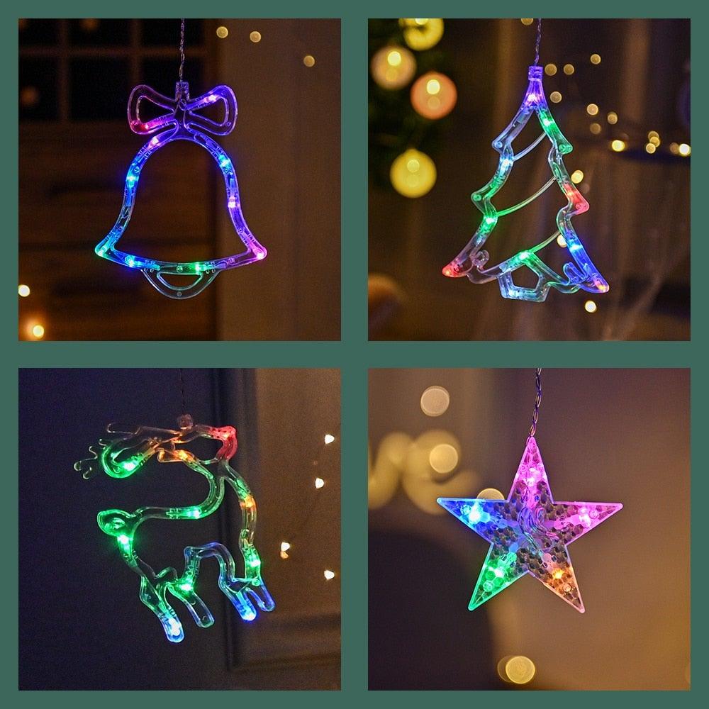Avelena | Weihnachtslichterkette - LED Sternenvorhang Feenlichter Weihnachtsdekoration