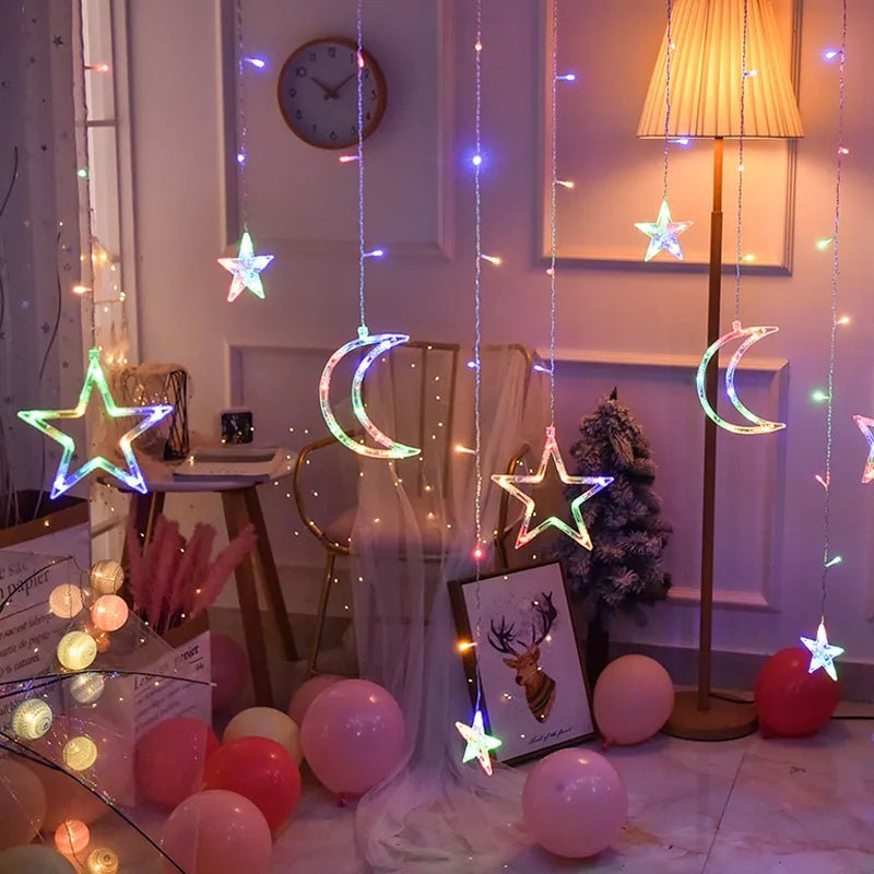 Avelena | Weihnachtslichterkette - LED Sternenvorhang Feenlichter Weihnachtsdekoration