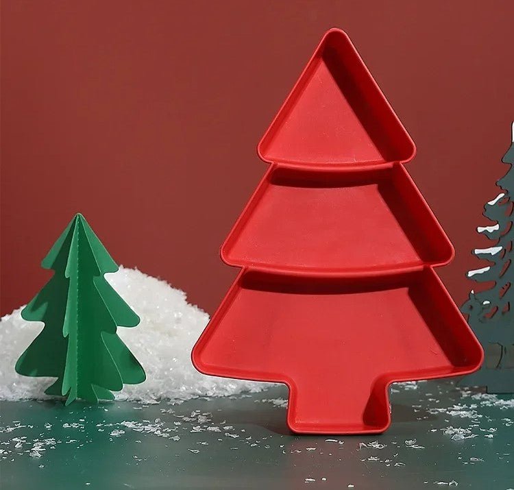 Avelena | Weihnachtsbaum-Form Snackteller - Set von 4 – Perfekt für Süßigkeiten, Nüsse, Früchte und Desserts bei Partys und Feiertagen