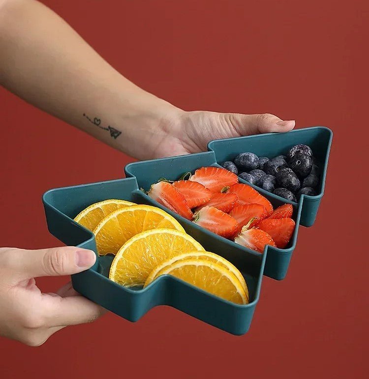 Avelena | Weihnachtsbaum-Form Snackteller - Set von 4 – Perfekt für Süßigkeiten, Nüsse, Früchte und Desserts bei Partys und Feiertagen