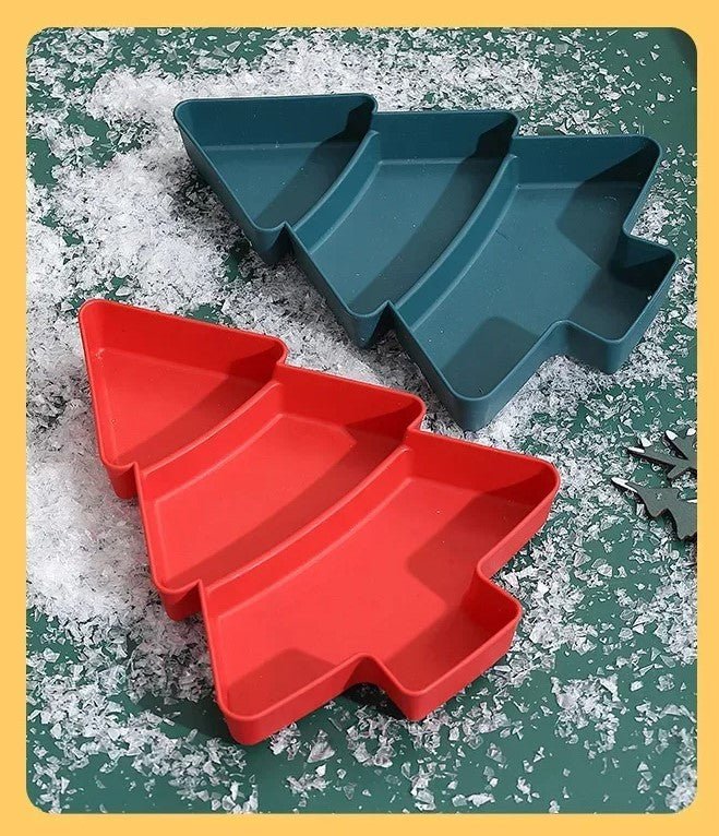 Avelena | Weihnachtsbaum-Form Snackteller - Set von 4 – Perfekt für Süßigkeiten, Nüsse, Früchte und Desserts bei Partys und Feiertagen
