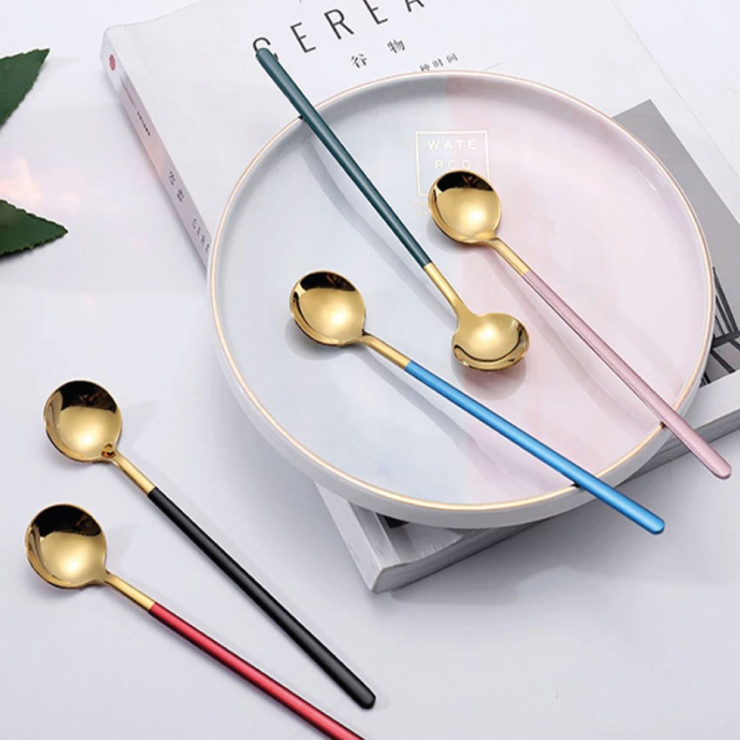 Avelena | Trendy Espresso- & Dessertlöffelset mit 4 Stück